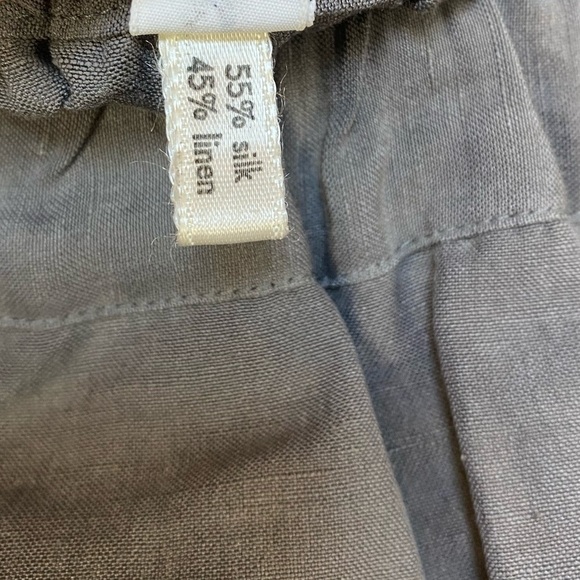 VTG Su-Zen Pull On Lagenlook Linen MIDI Skirt with Silk Plaid details Size Small - Picture 12 of 12